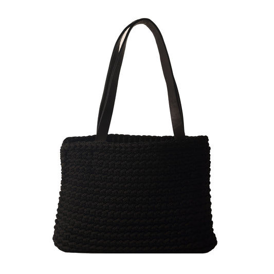 Crochet Shoulder Bag - black