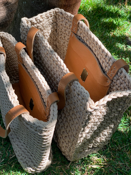 Crochet Shoulder Bag - beige